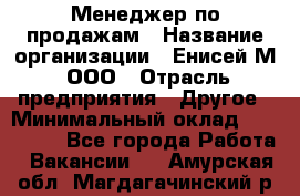 Менеджер по продажам › Название организации ­ Енисей-М, ООО › Отрасль предприятия ­ Другое › Минимальный оклад ­ 100 000 - Все города Работа » Вакансии   . Амурская обл.,Магдагачинский р-н